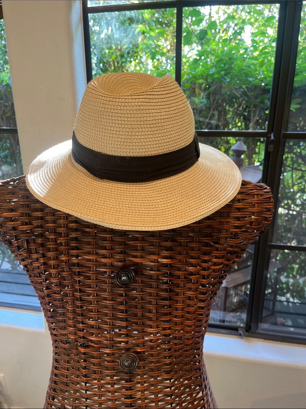 Classic Cream Straw Fedora with Black Band